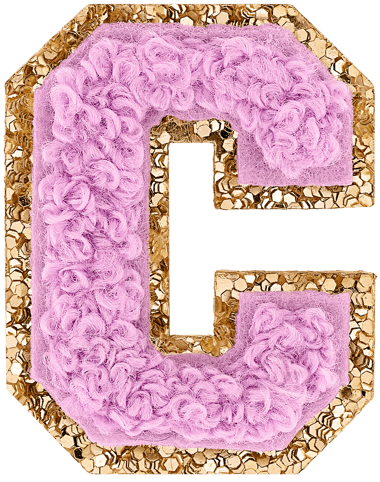 Grape Mini Glitter Varsity Letter Patch