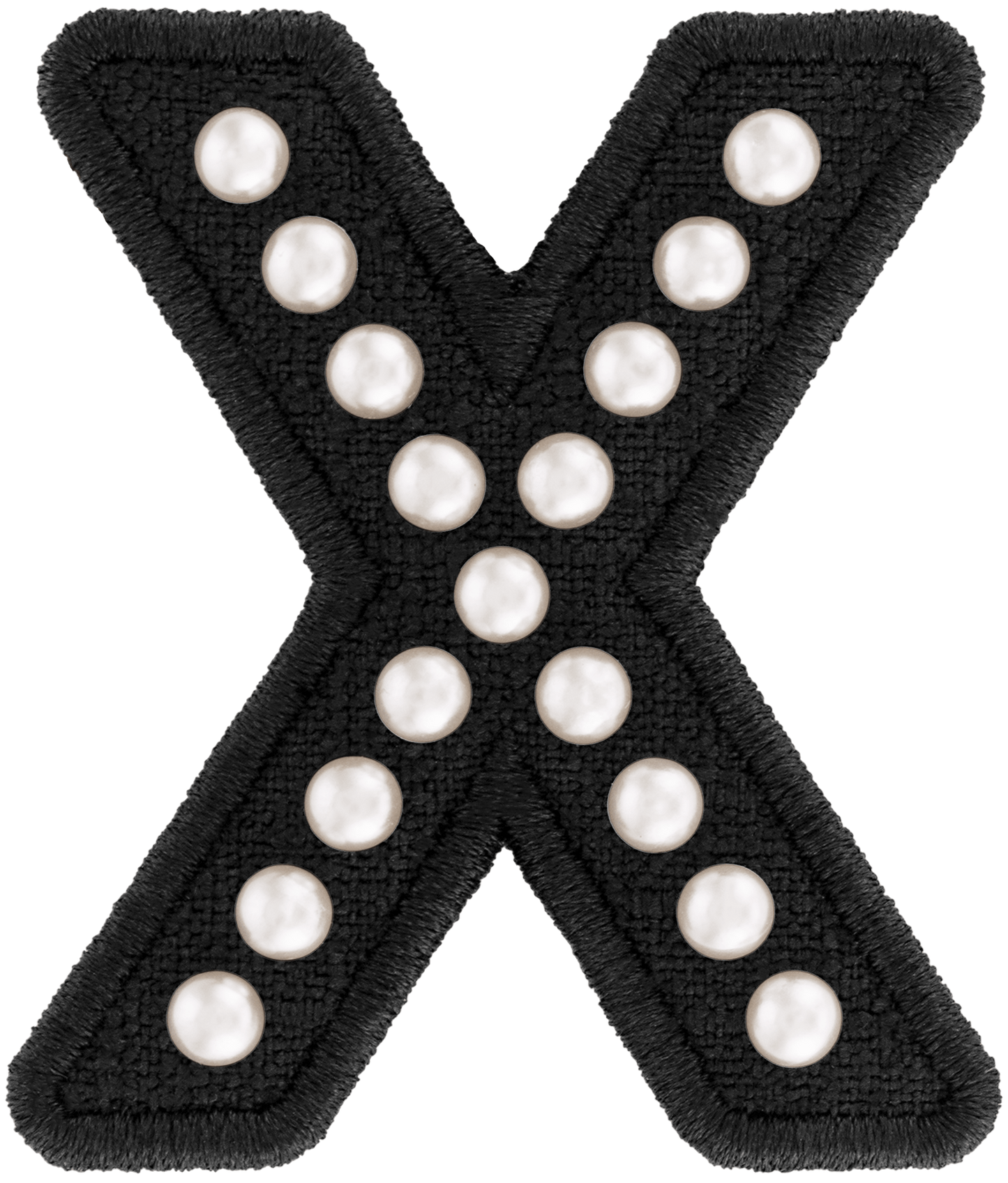 Black Pearl Letter Patch