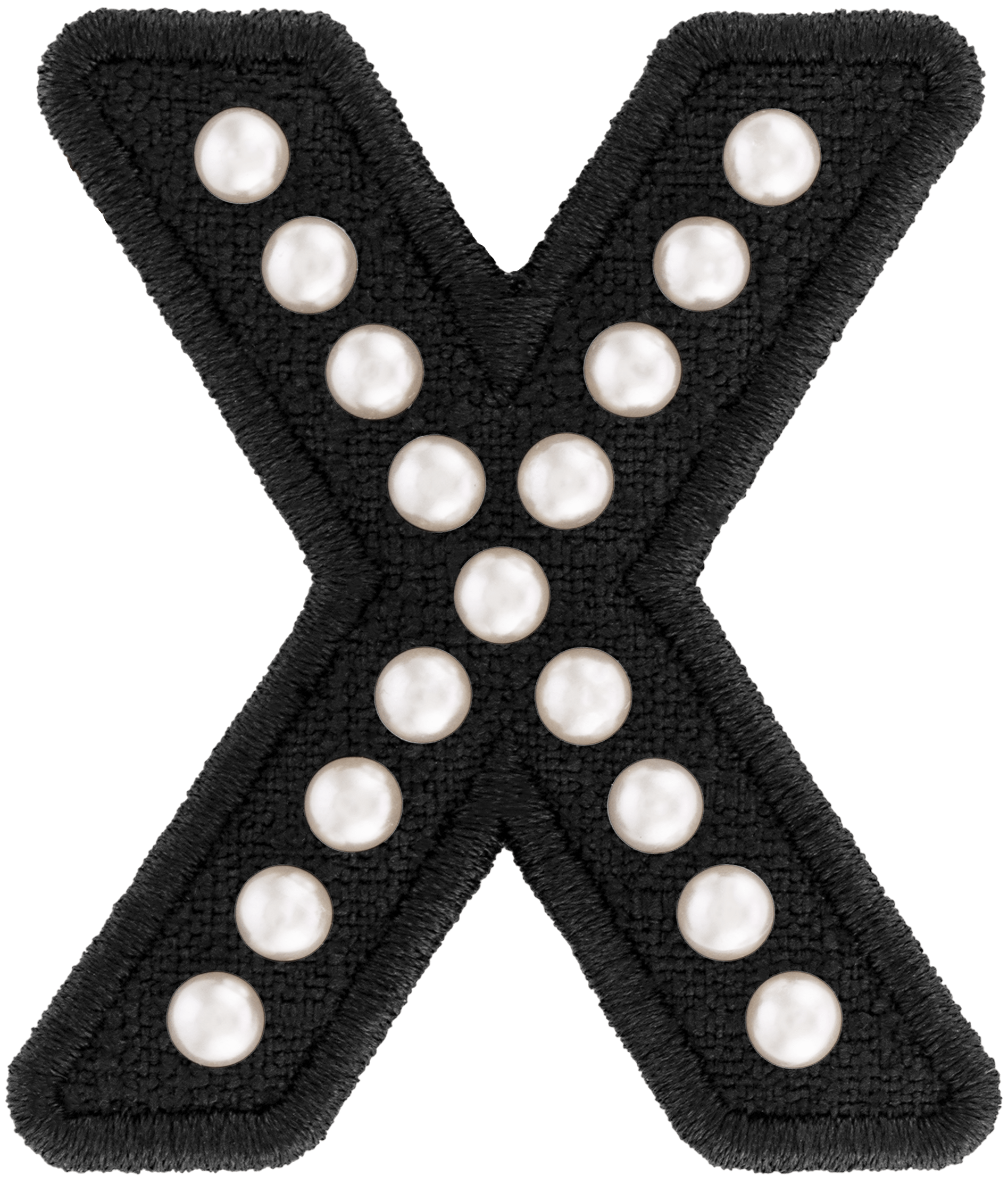 Black Pearl Letter Patch
