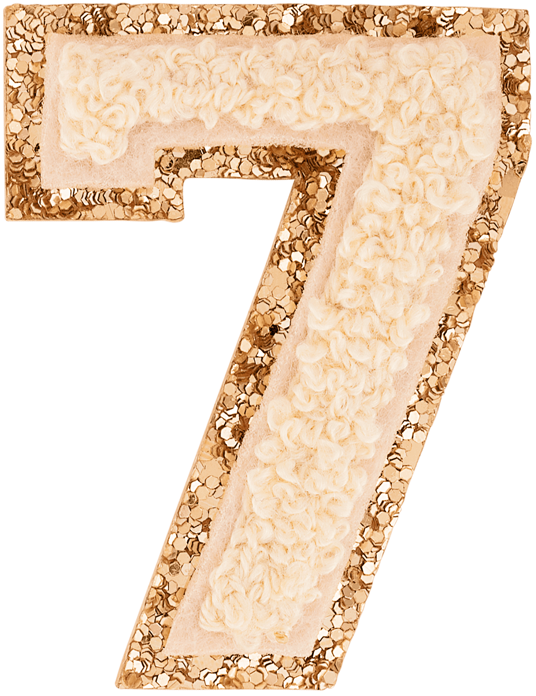 Sand Glitter Varsity Number Patch
