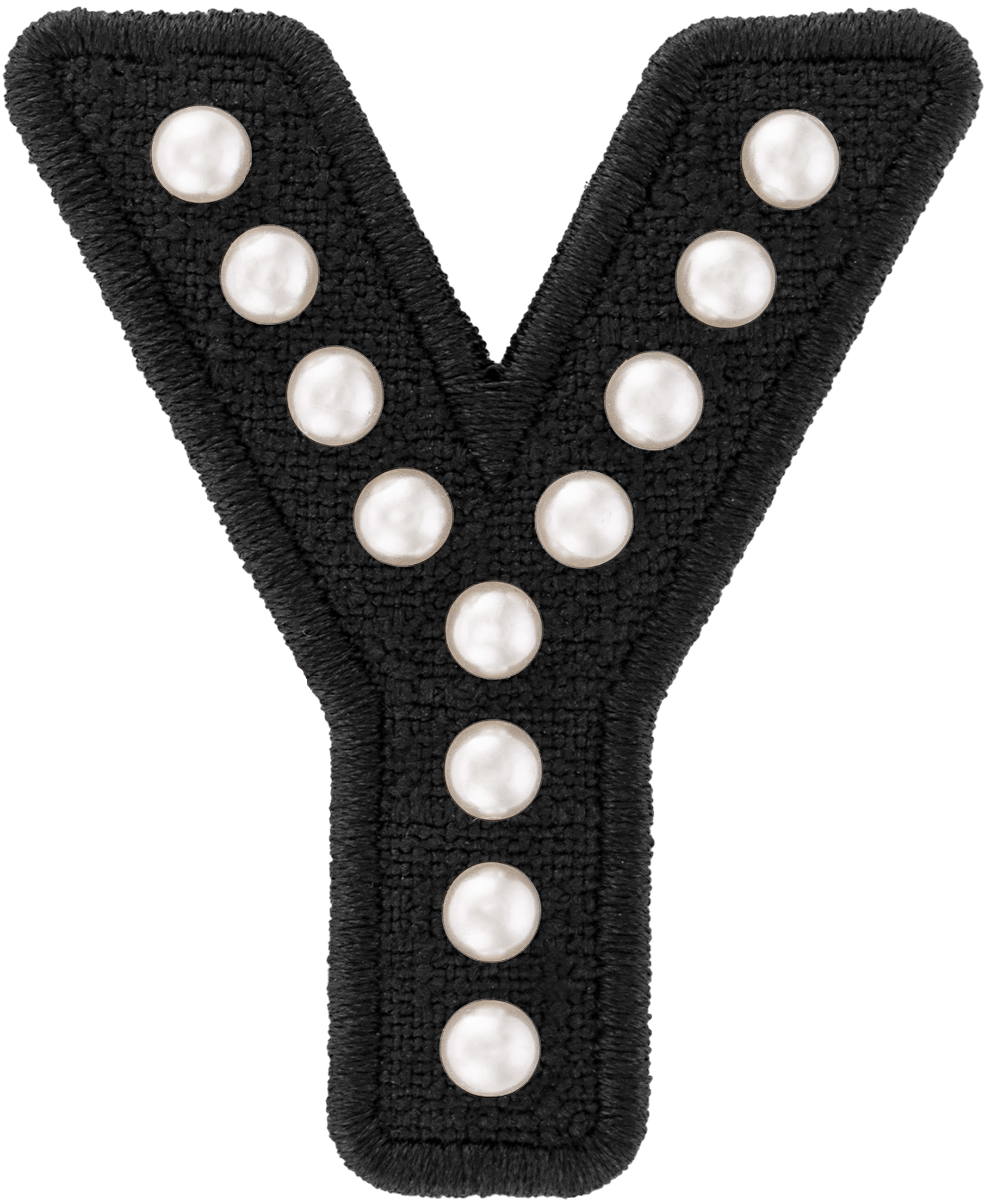 Black Pearl Letter Patch