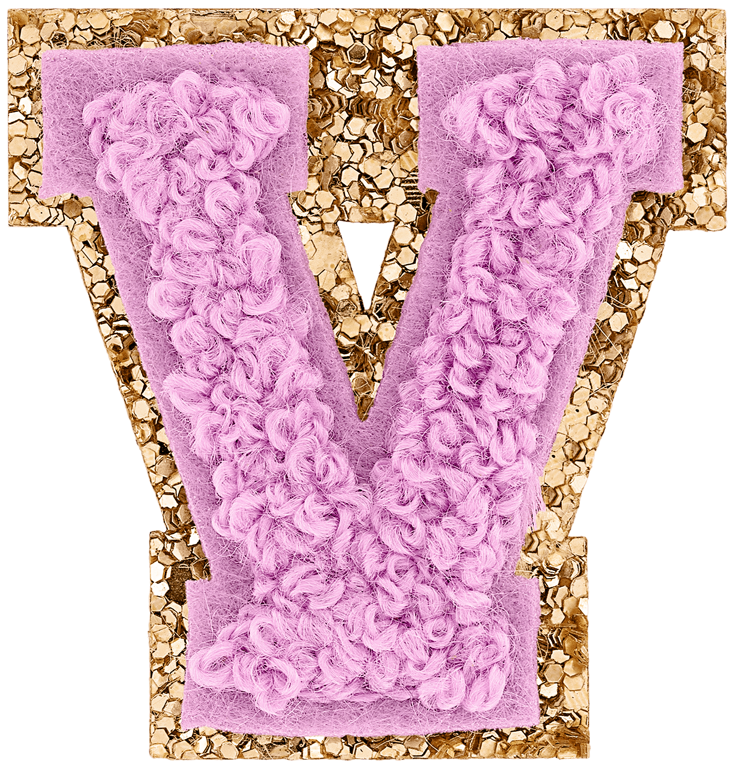 Grape Mini Glitter Varsity Letter Patch