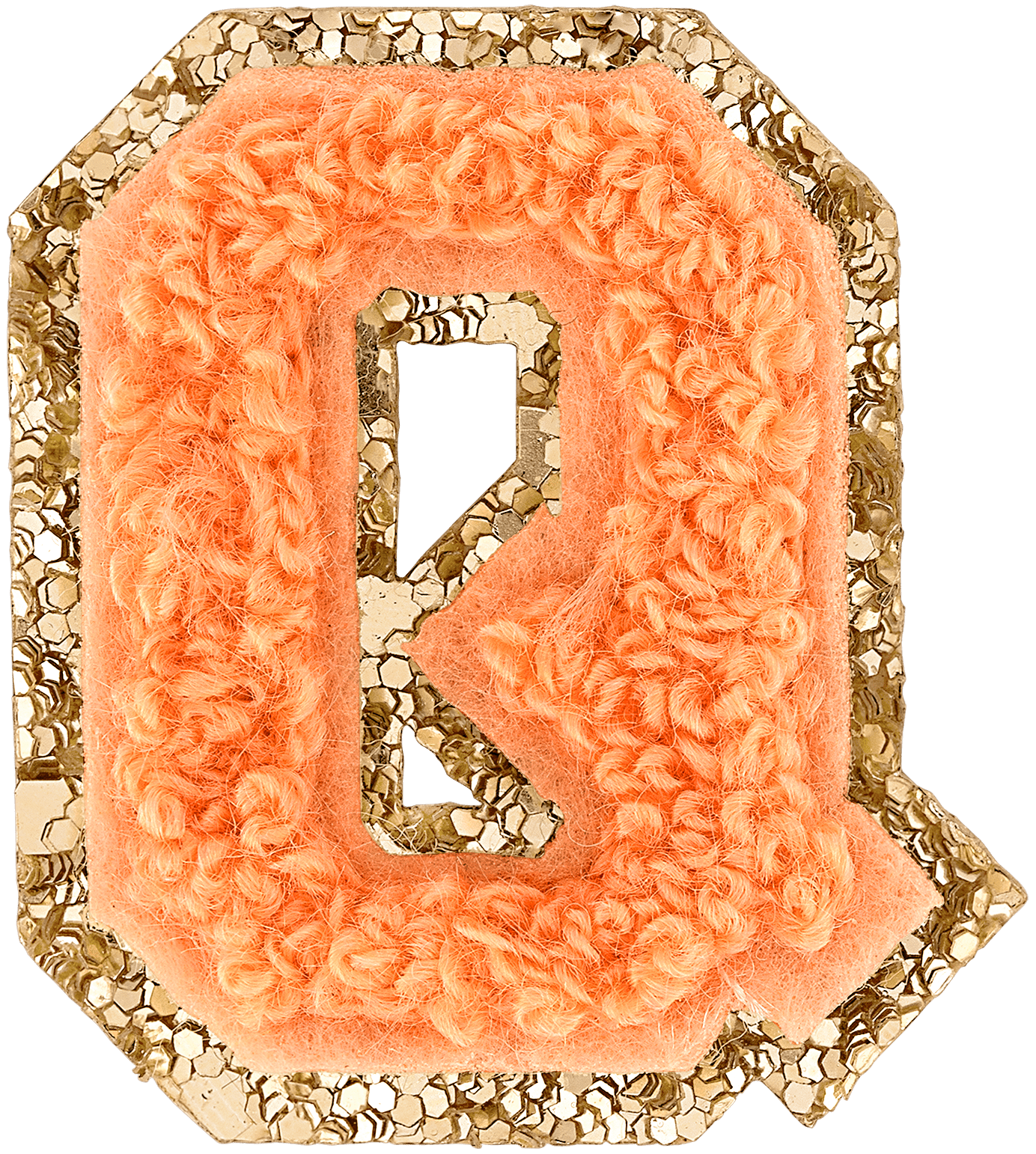 Peach Mini Glitter Varsity Letter Patch