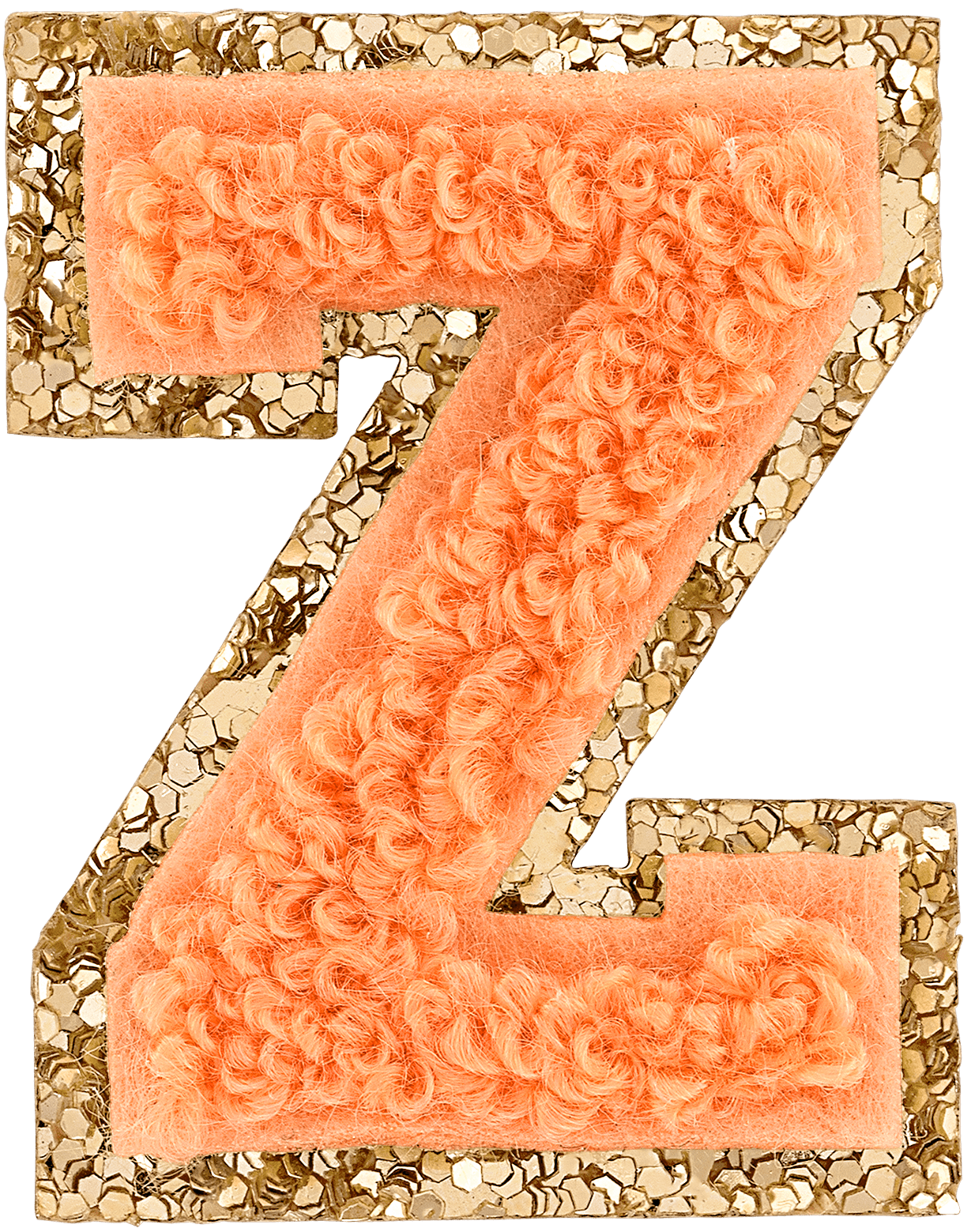 Peach Mini Glitter Varsity Letter Patch