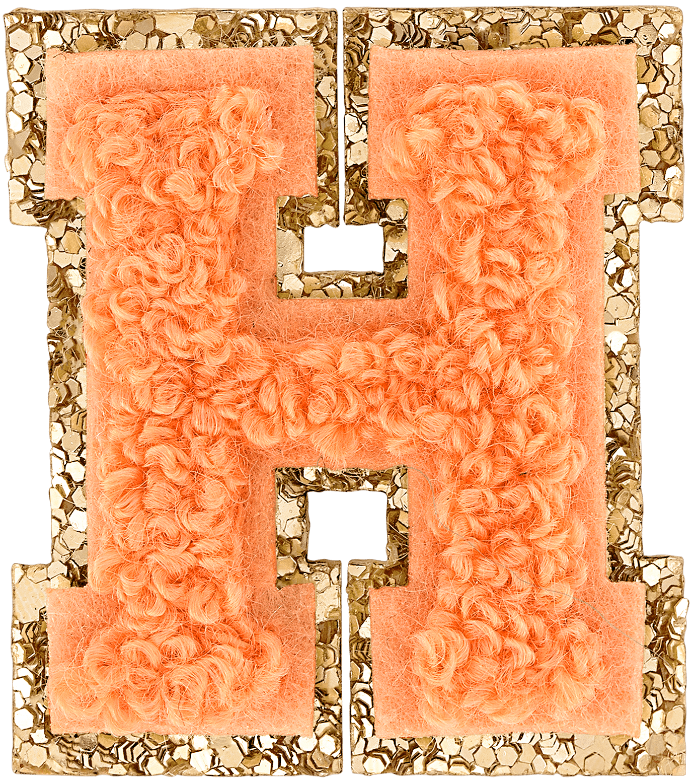Peach Mini Glitter Varsity Letter Patch