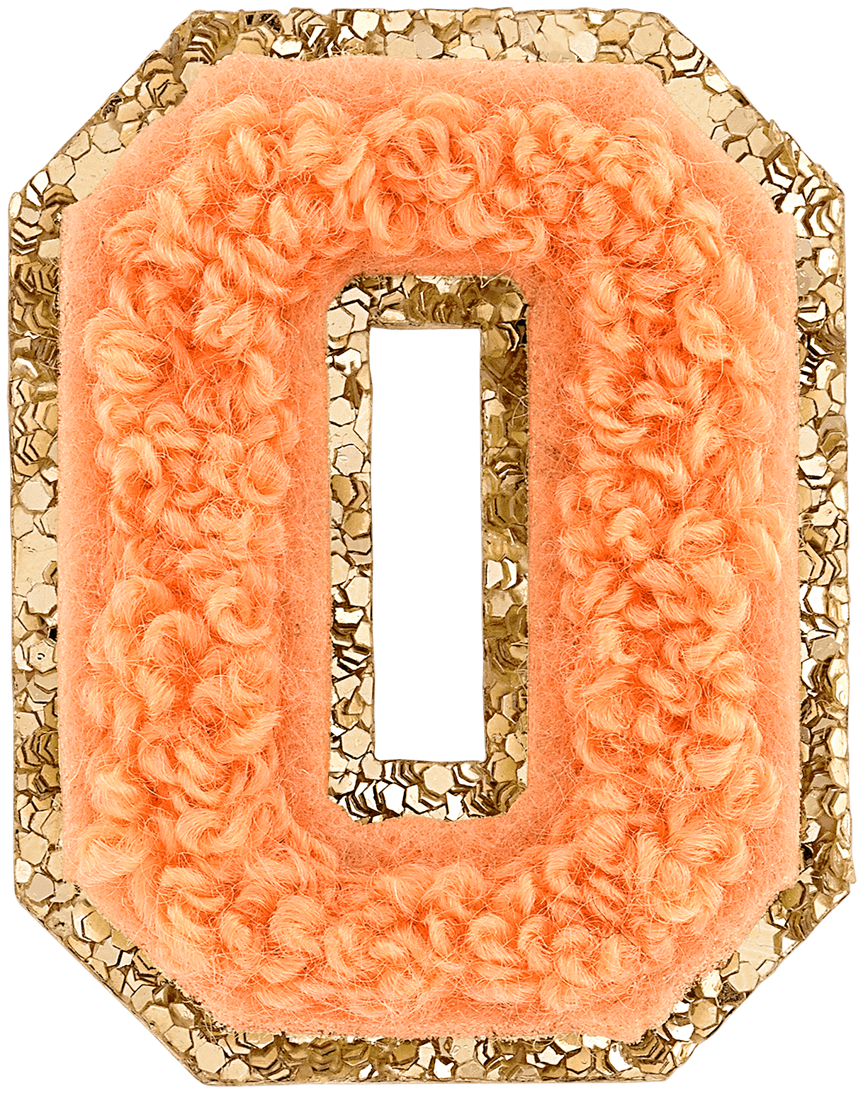 Peach Mini Glitter Varsity Letter Patch