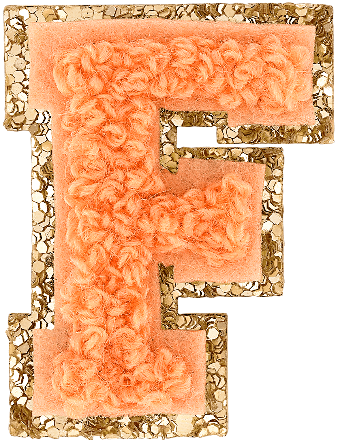Peach Mini Glitter Varsity Letter Patch