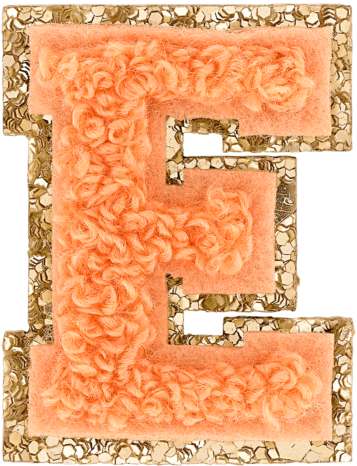 Peach Mini Glitter Varsity Letter Patch