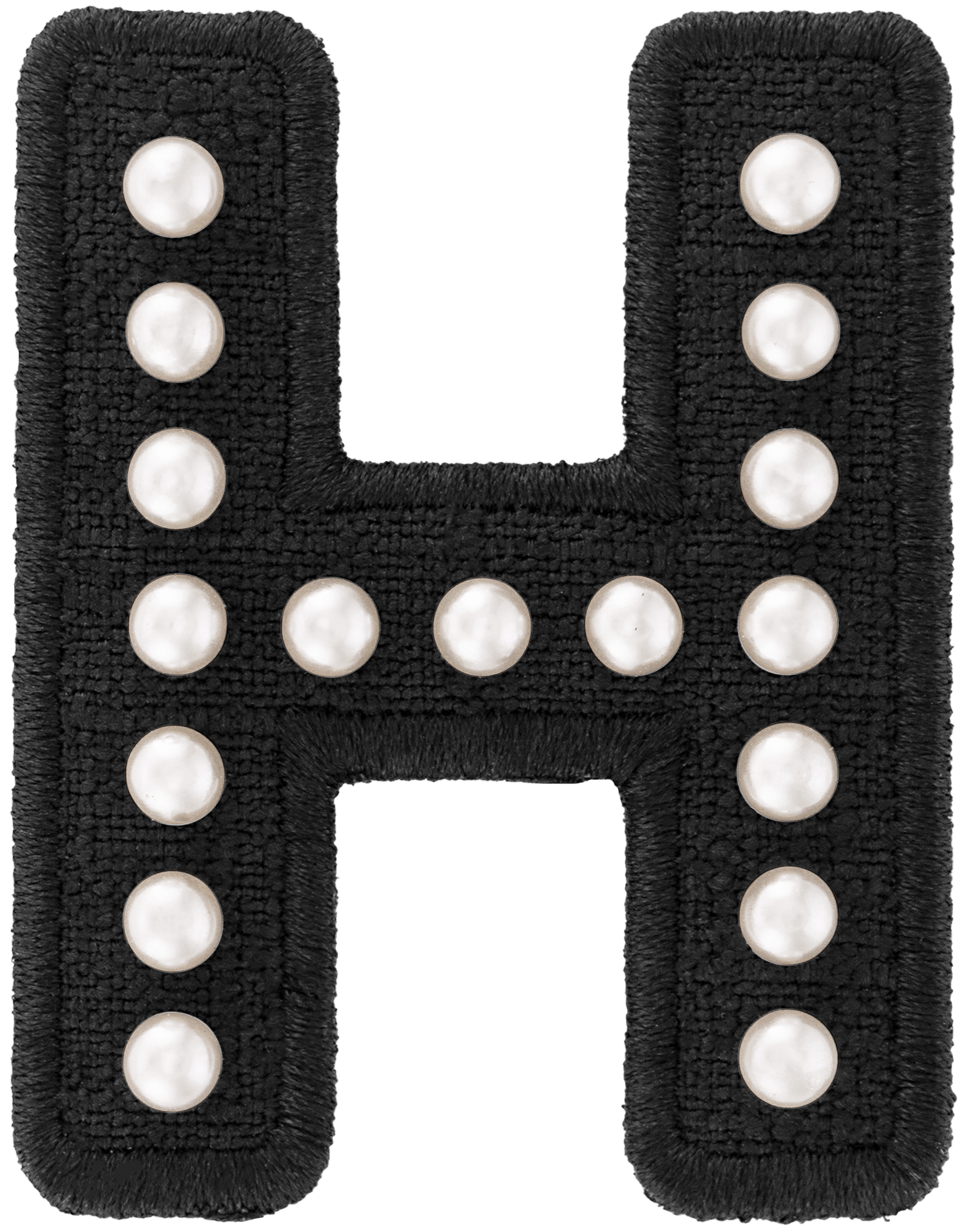 Black Pearl Letter Patch