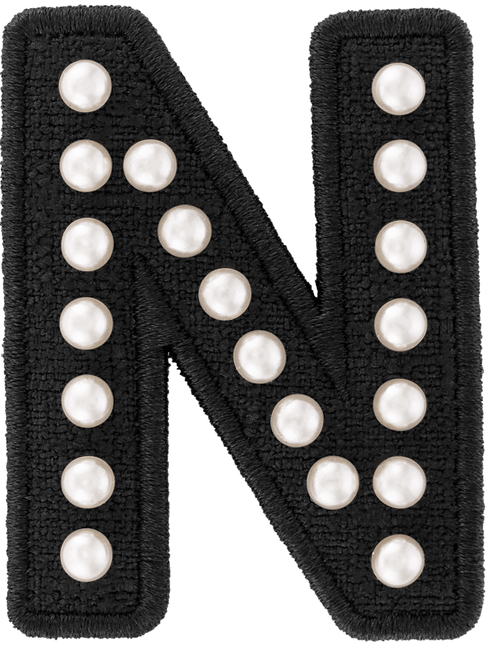 Black Pearl Letter Patch