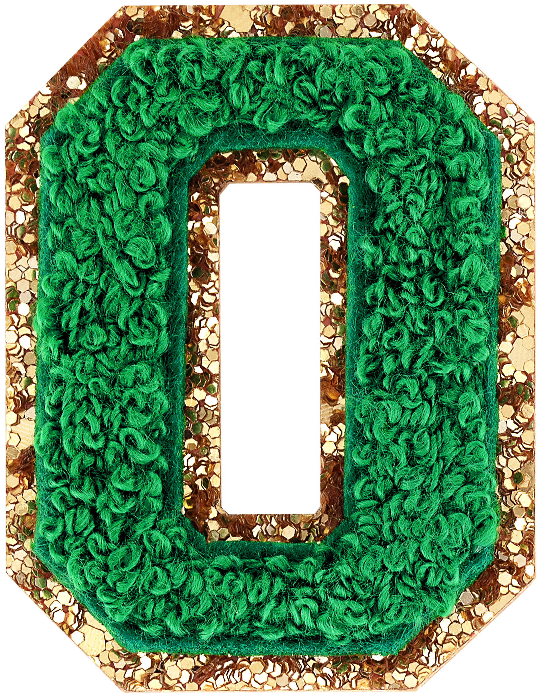 Green Glitter Varsity Number Patch