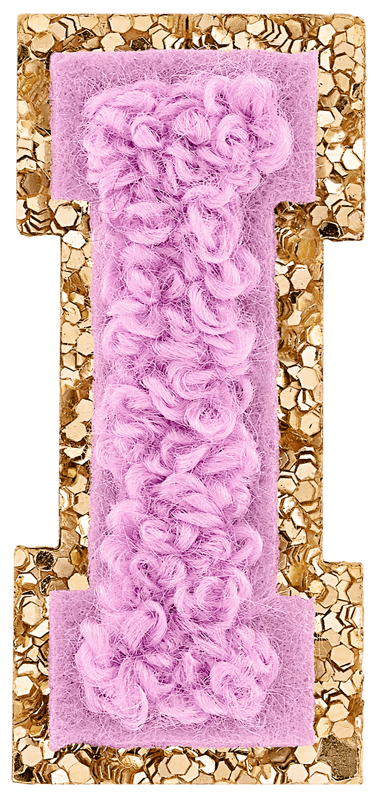 Grape Mini Glitter Varsity Letter Patch