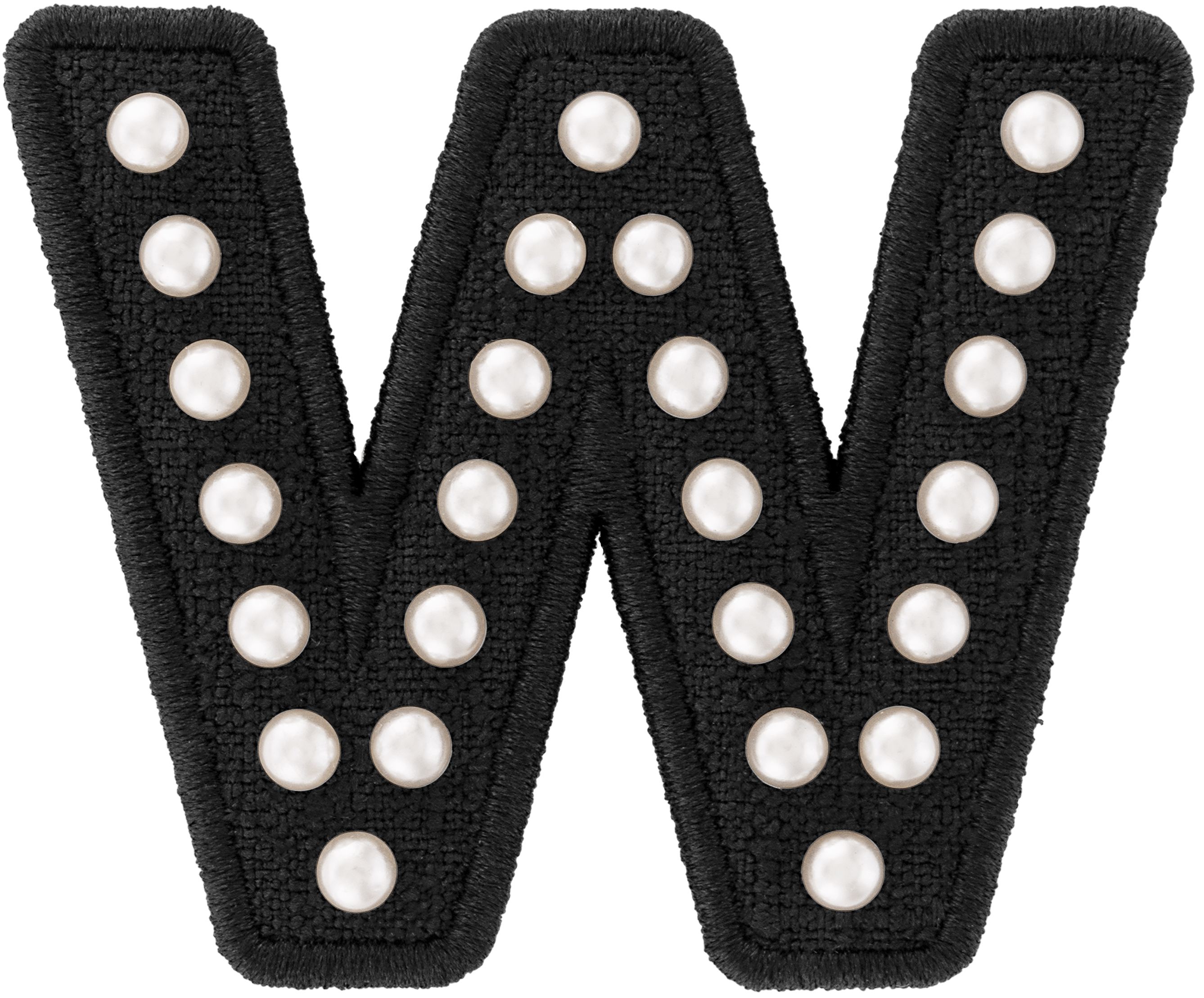 Black Pearl Letter Patch