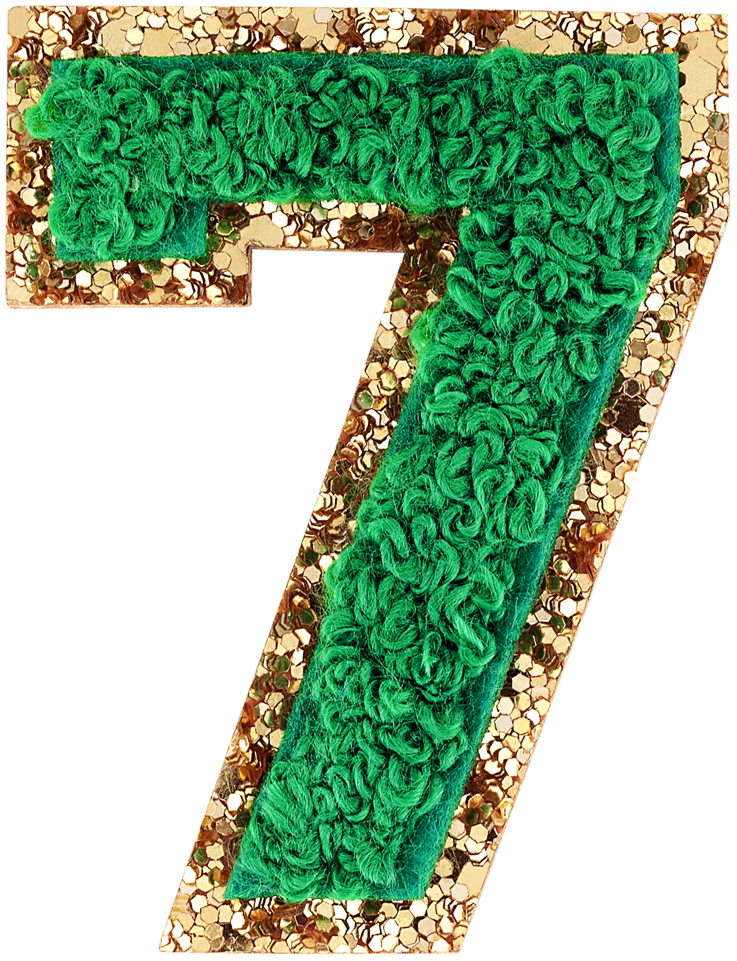 Green Glitter Varsity Number Patch