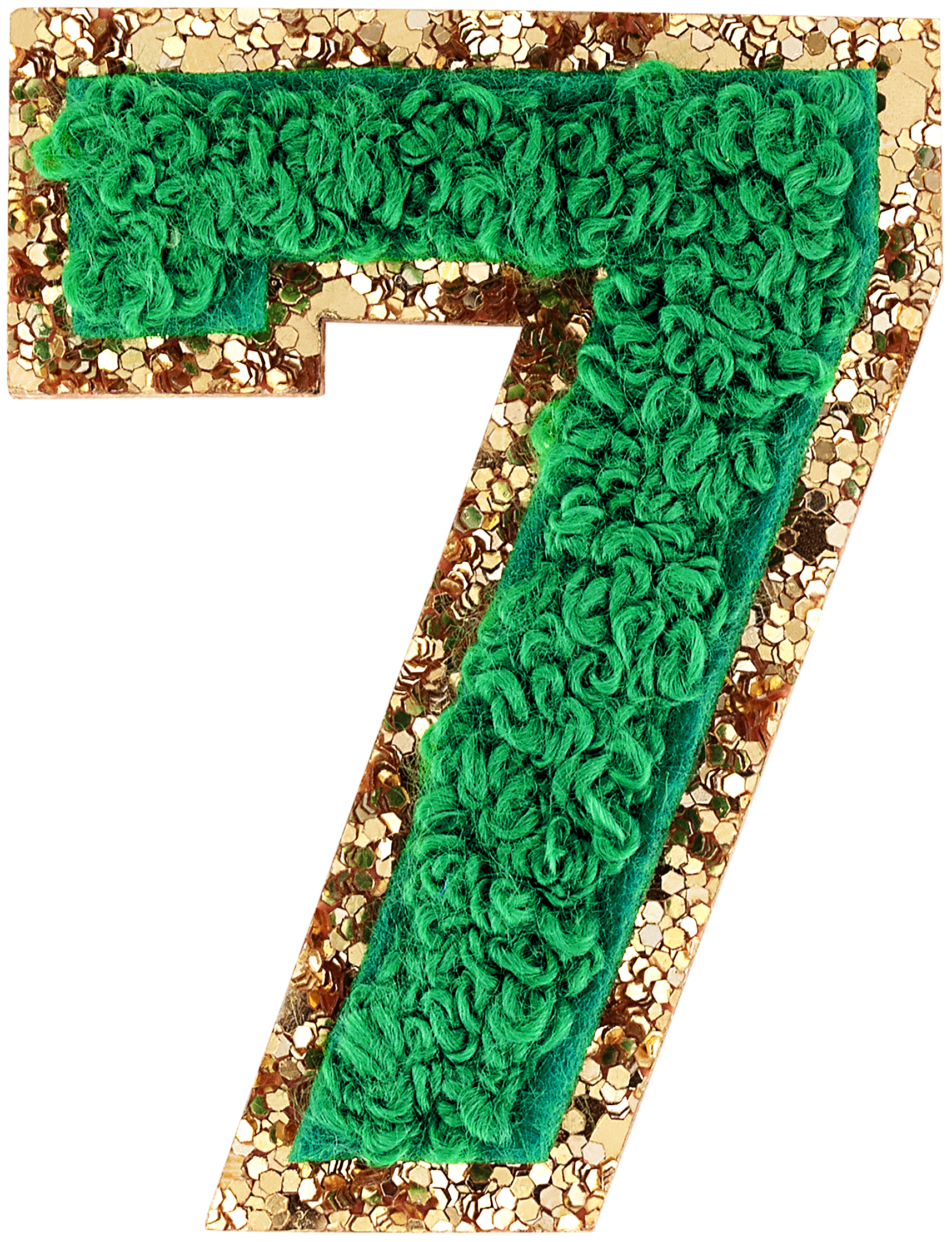 Green Glitter Varsity Number Patch