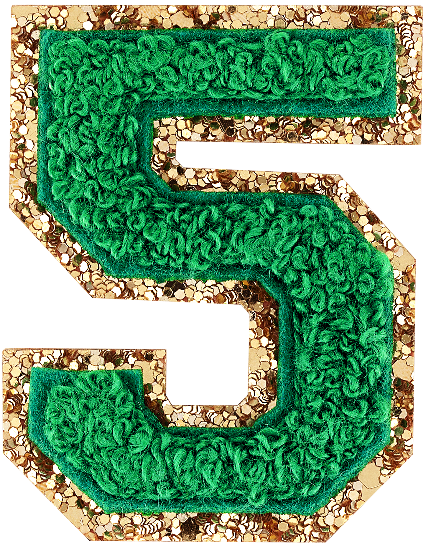 Green Glitter Varsity Number Patch