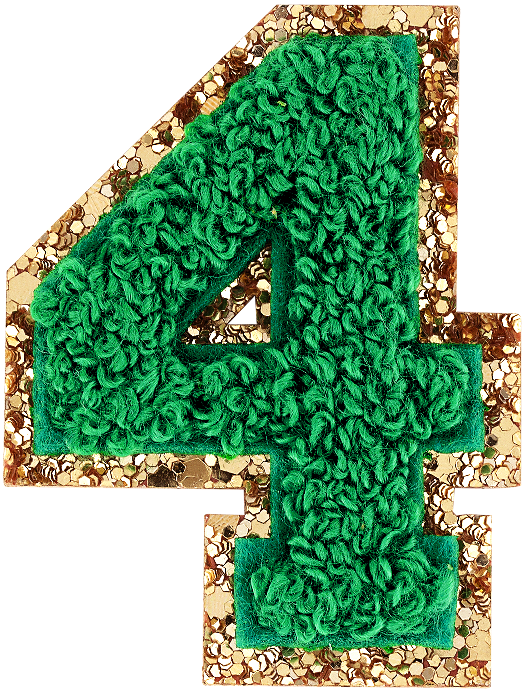 Green Glitter Varsity Number Patch