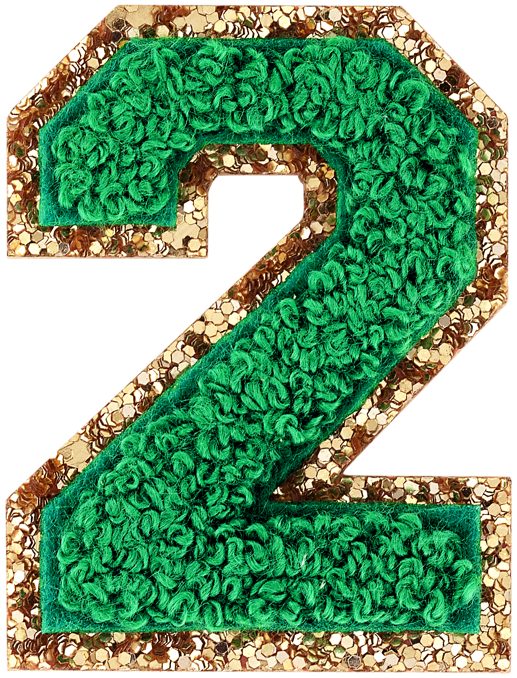 Green Glitter Varsity Number Patch