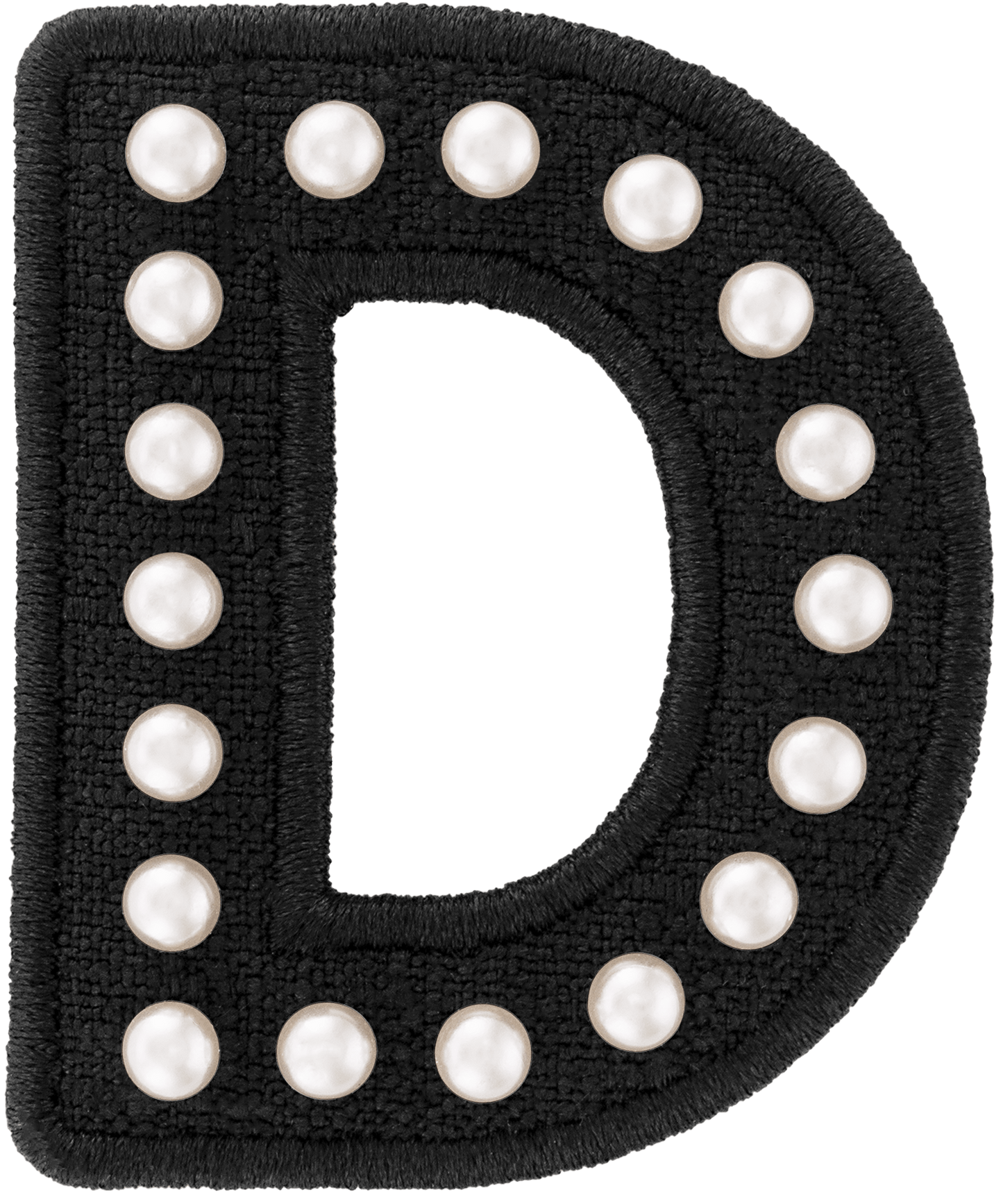 Black Pearl Letter Patch