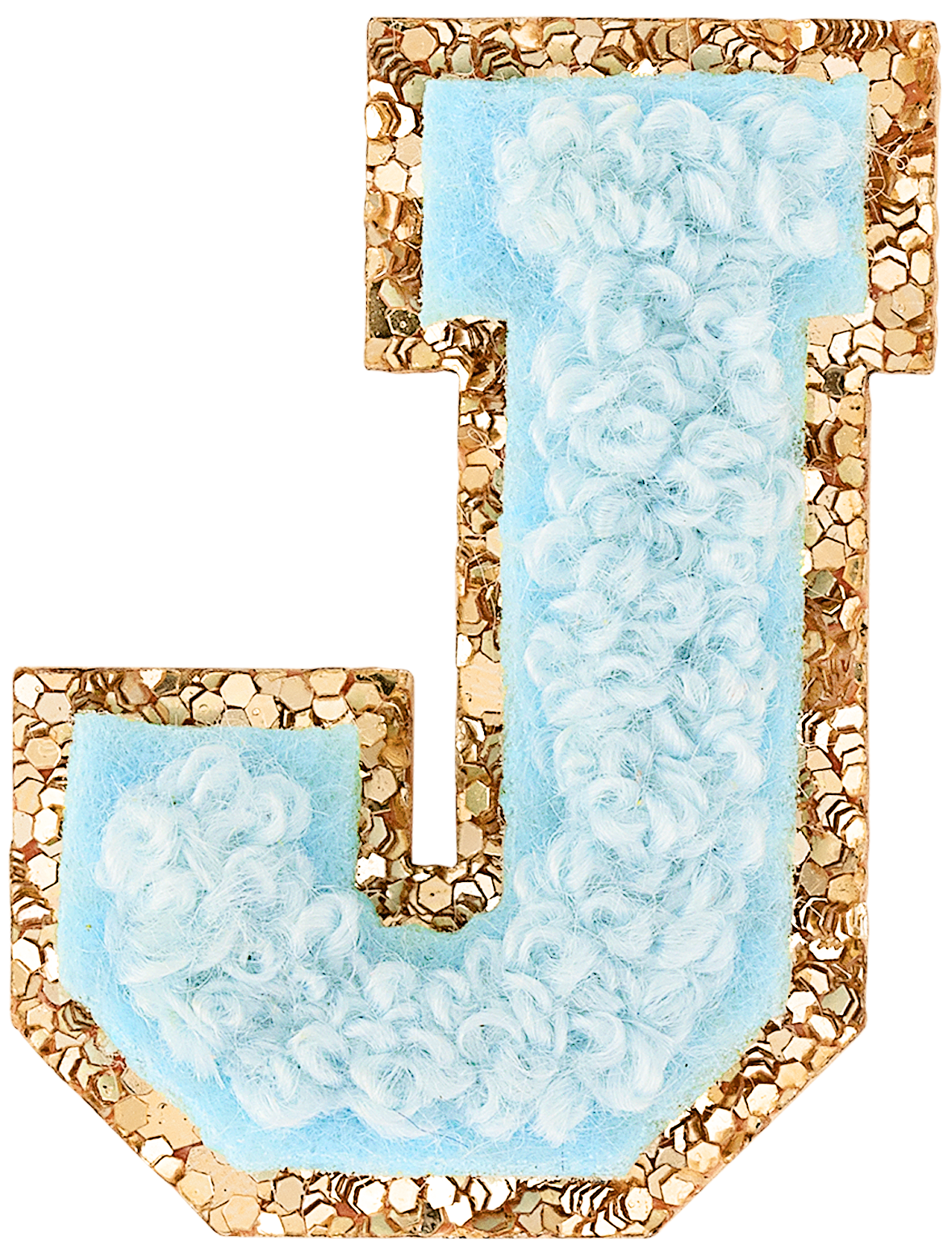 Sky Mini Glitter Varsity Letter Patch