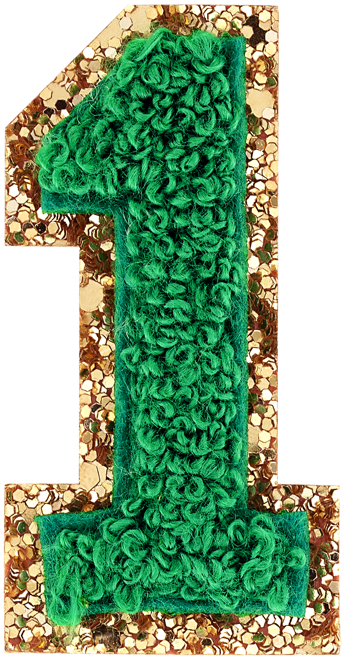 Green Glitter Varsity Number Patch