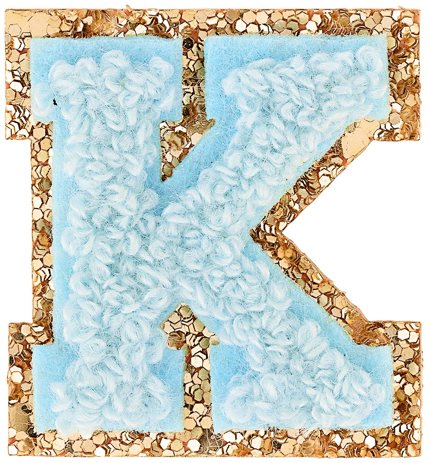 Sky Mini Glitter Varsity Letter Patch