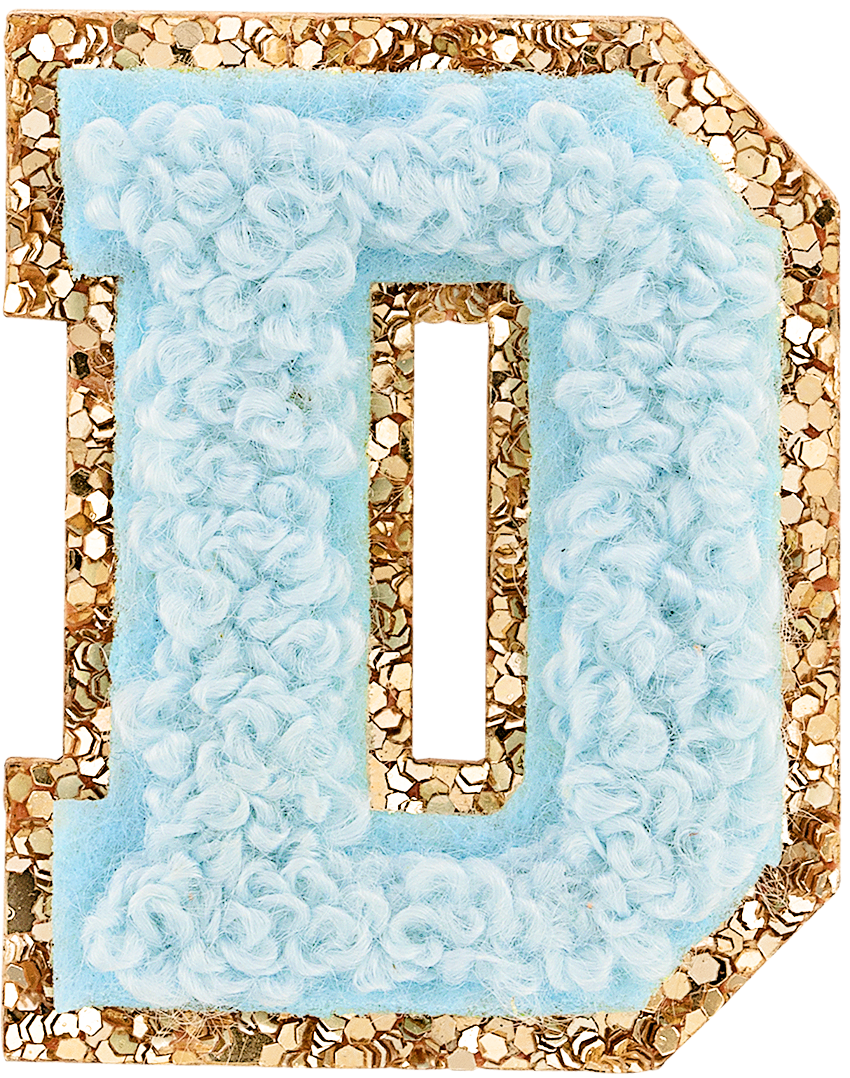 Sky Mini Glitter Varsity Letter Patch