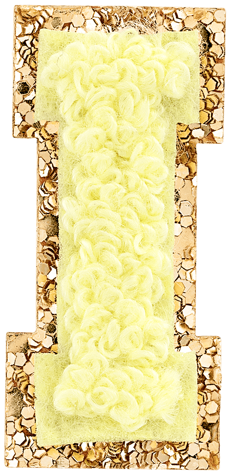 Banana Mini Glitter Varsity Letter Patch