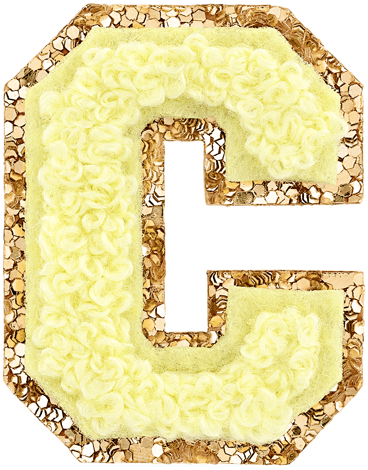 Banana Mini Glitter Varsity Letter Patch