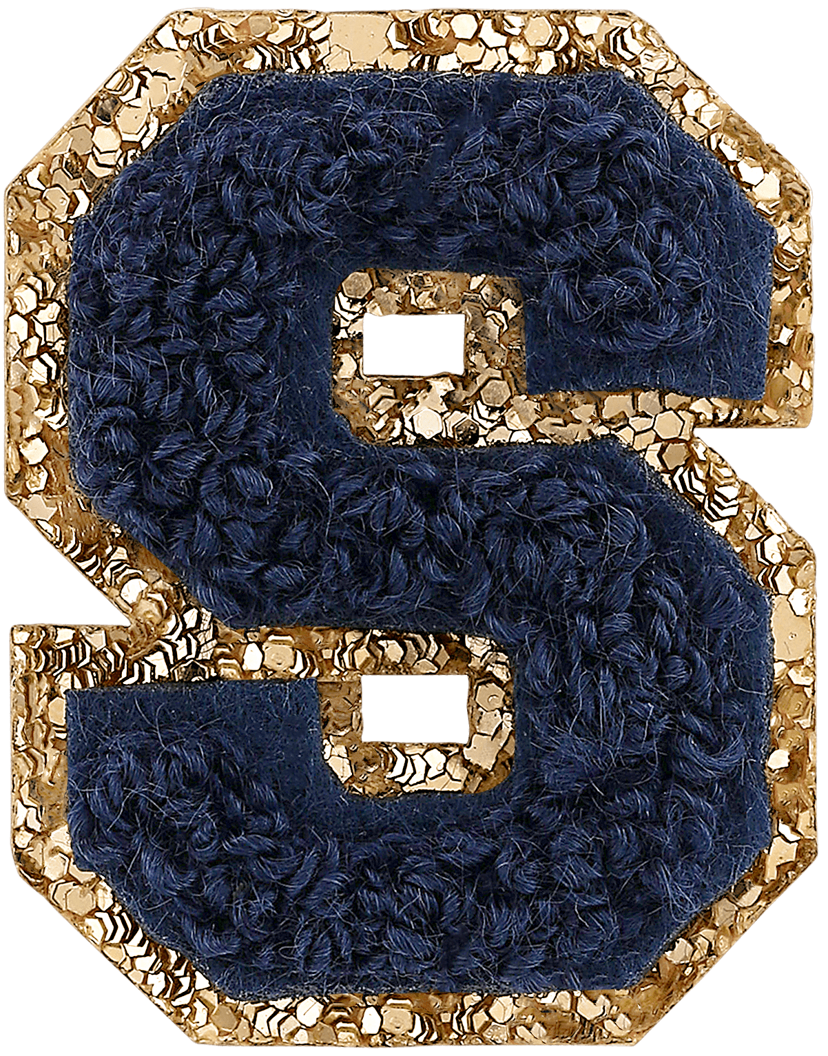 Sapphire Mini Glitter Varsity Letter Patch