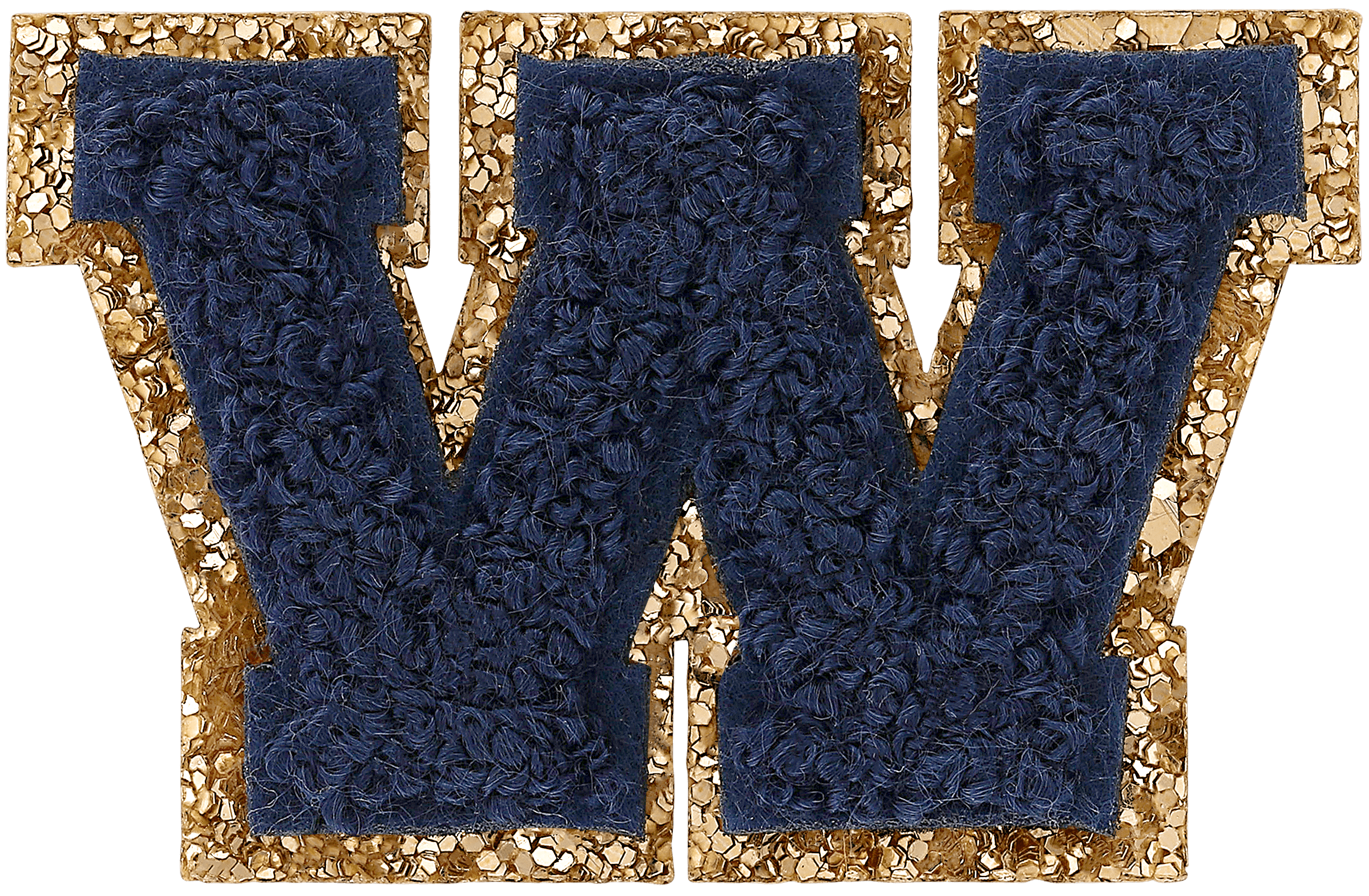 Sapphire Mini Glitter Varsity Letter Patch