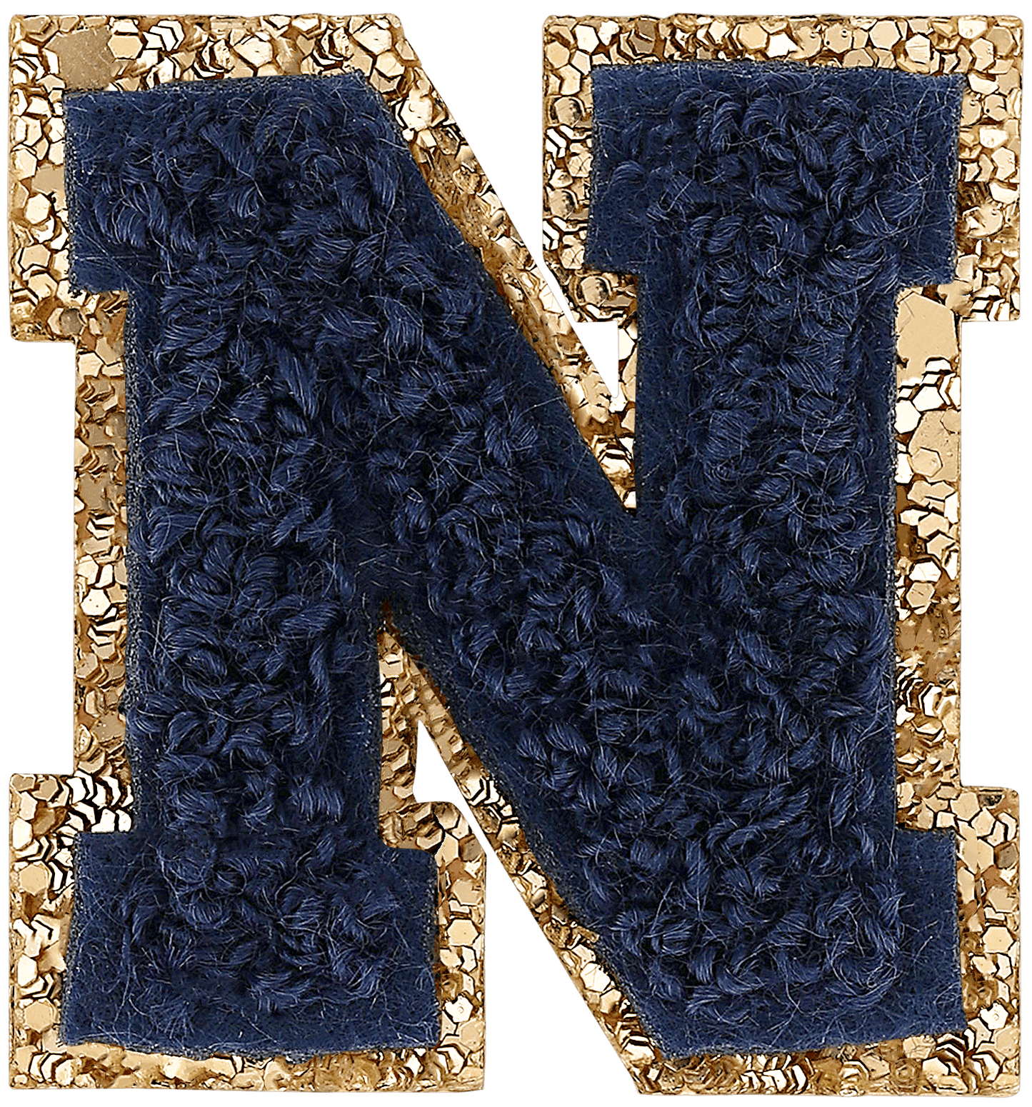Sapphire Mini Glitter Varsity Letter Patch