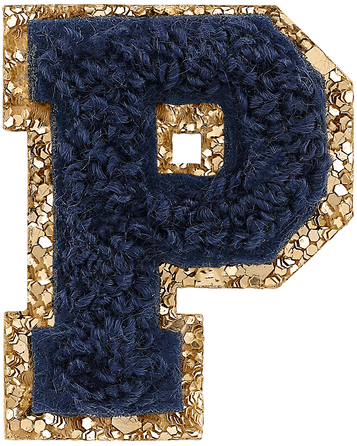 Sapphire Mini Glitter Varsity Letter Patch