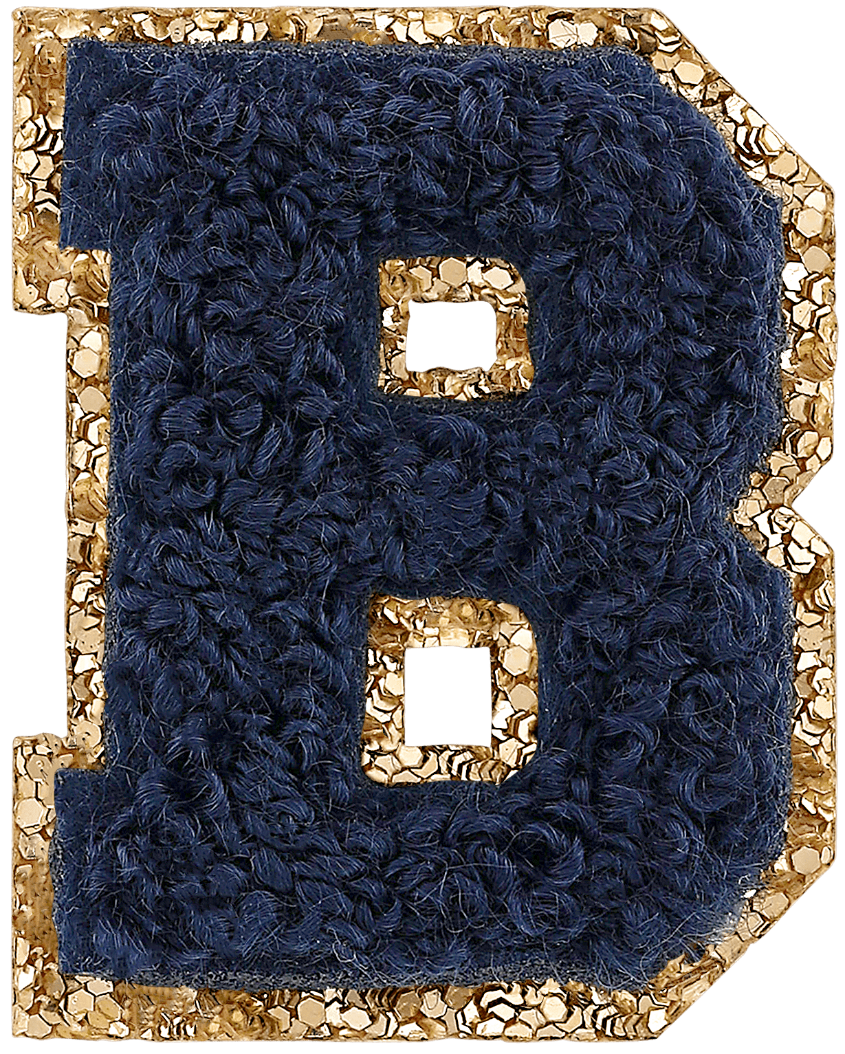 Sapphire Mini Glitter Varsity Letter Patch
