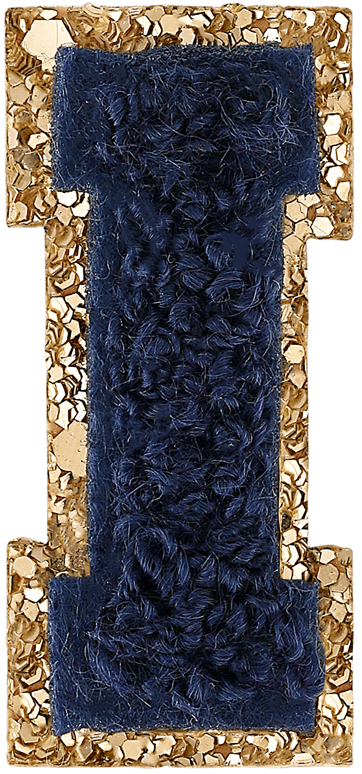 Sapphire Mini Glitter Varsity Letter Patch