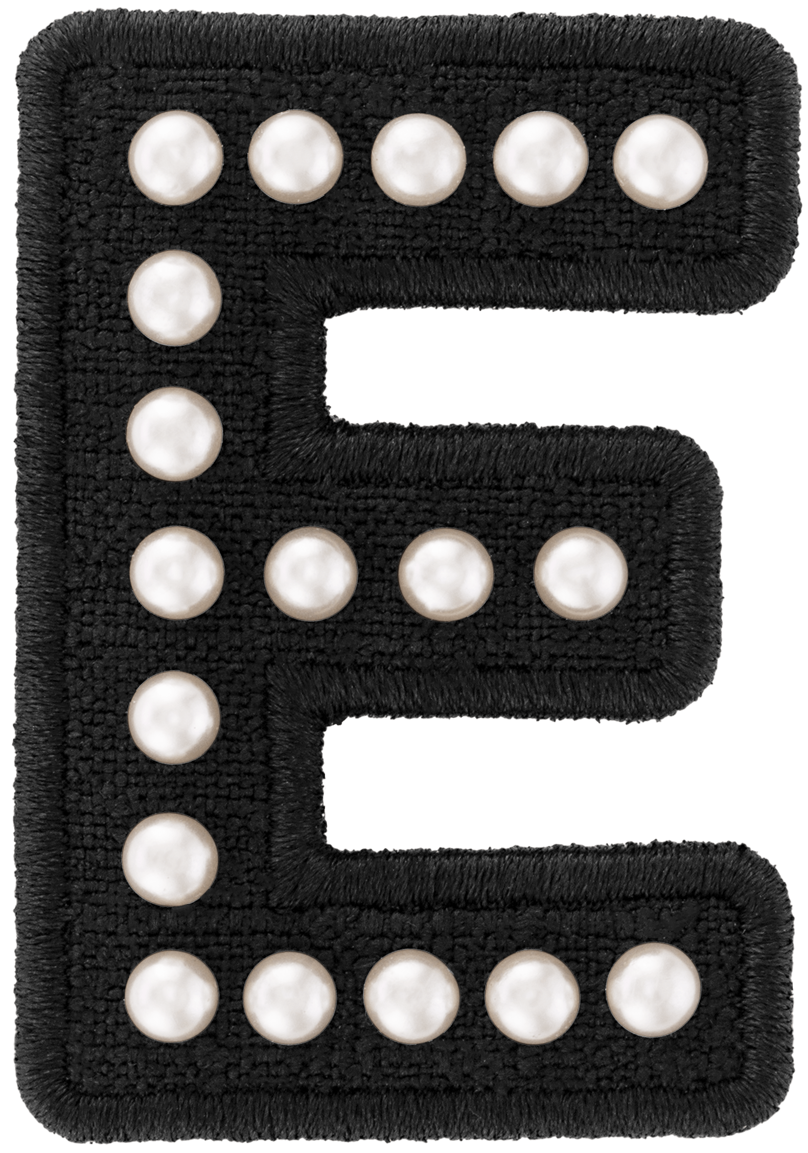 Black Pearl Letter Patch