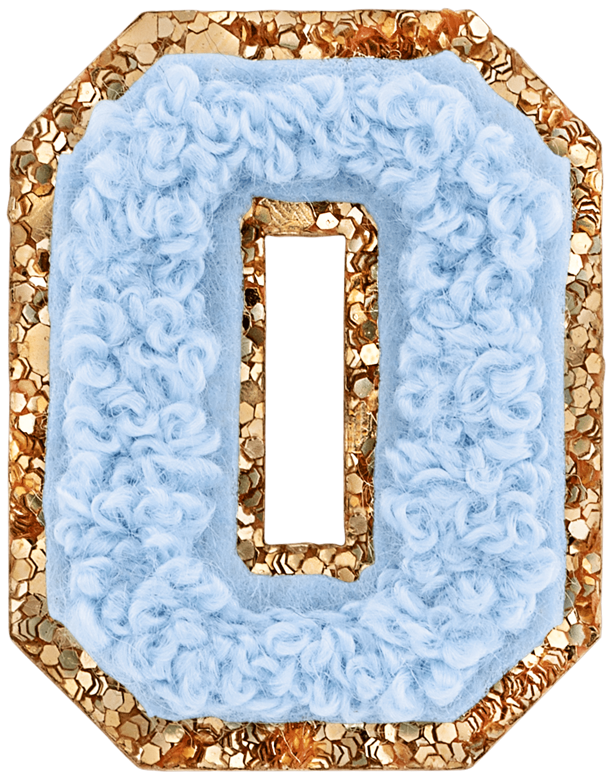 Periwinkle Mini Glitter Varsity Letter Patch