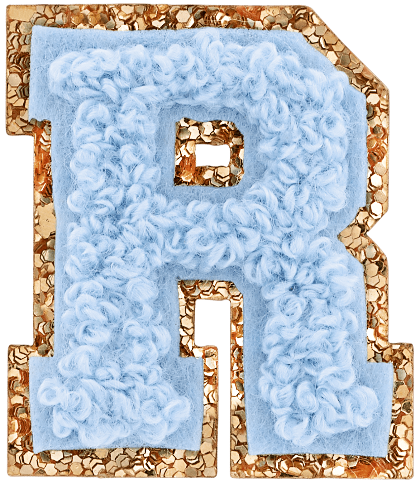 Periwinkle Mini Glitter Varsity Letter Patch