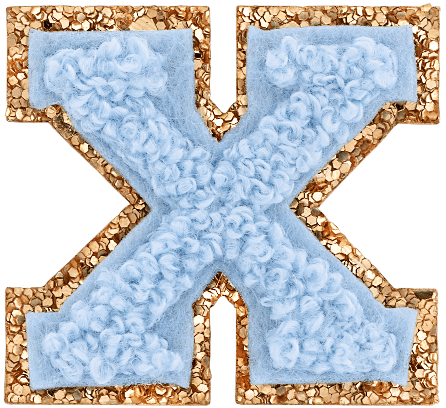 Periwinkle Mini Glitter Varsity Letter Patch