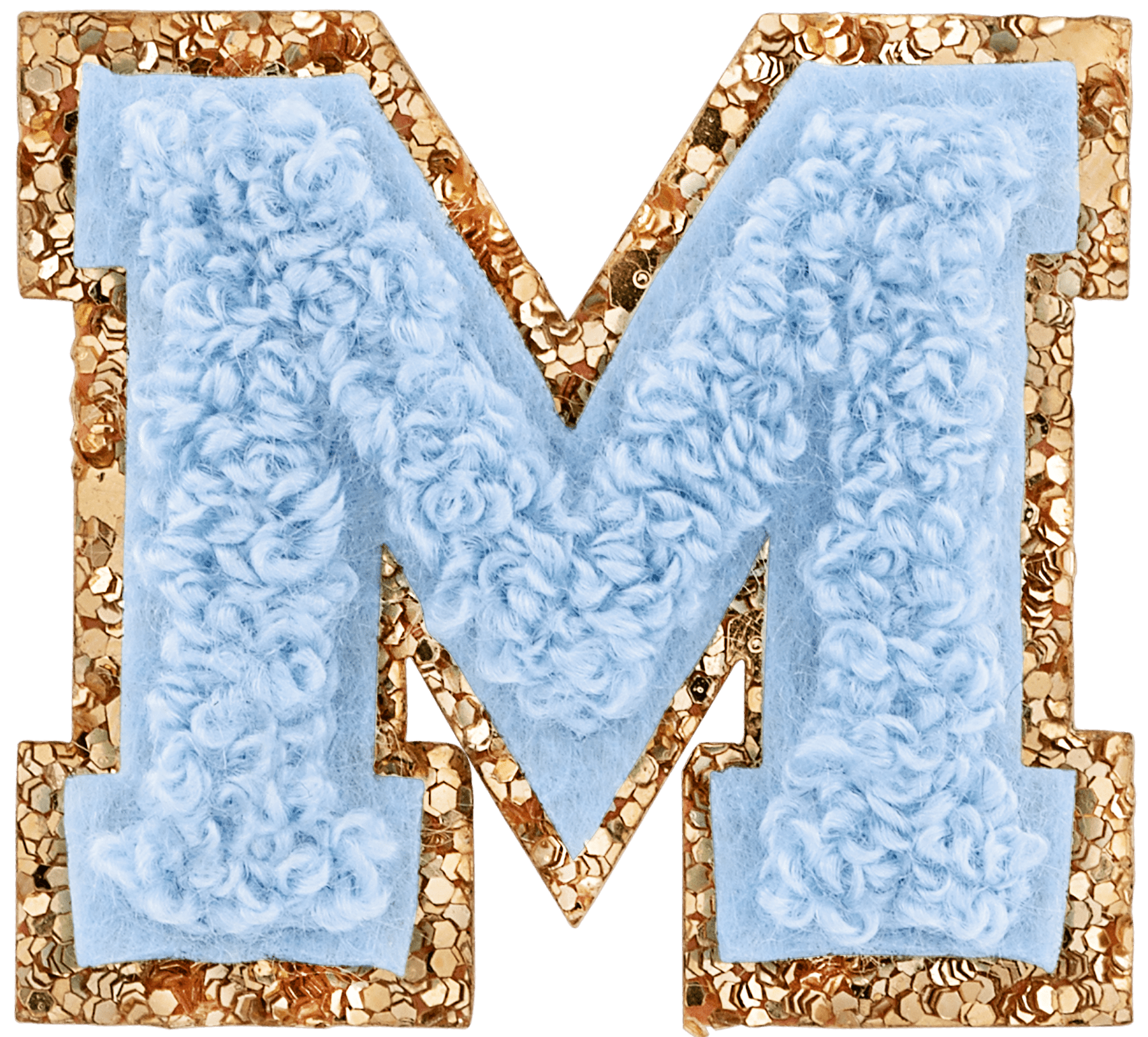 Periwinkle Mini Glitter Varsity Letter Patch