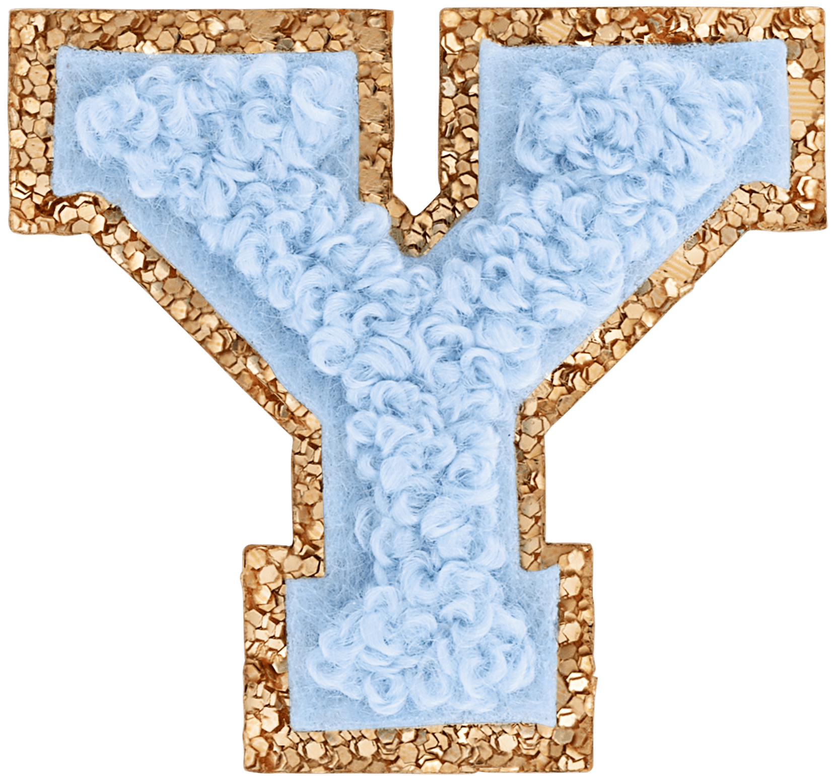 Periwinkle Mini Glitter Varsity Letter Patch