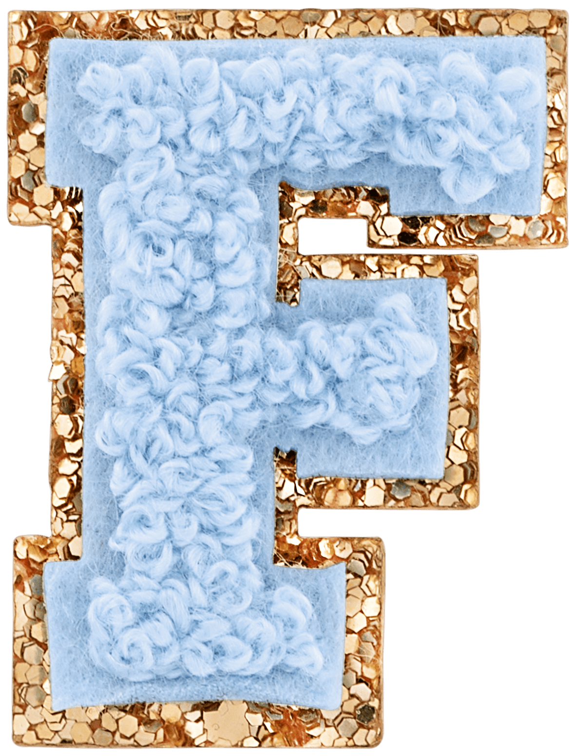 Periwinkle Mini Glitter Varsity Letter Patch