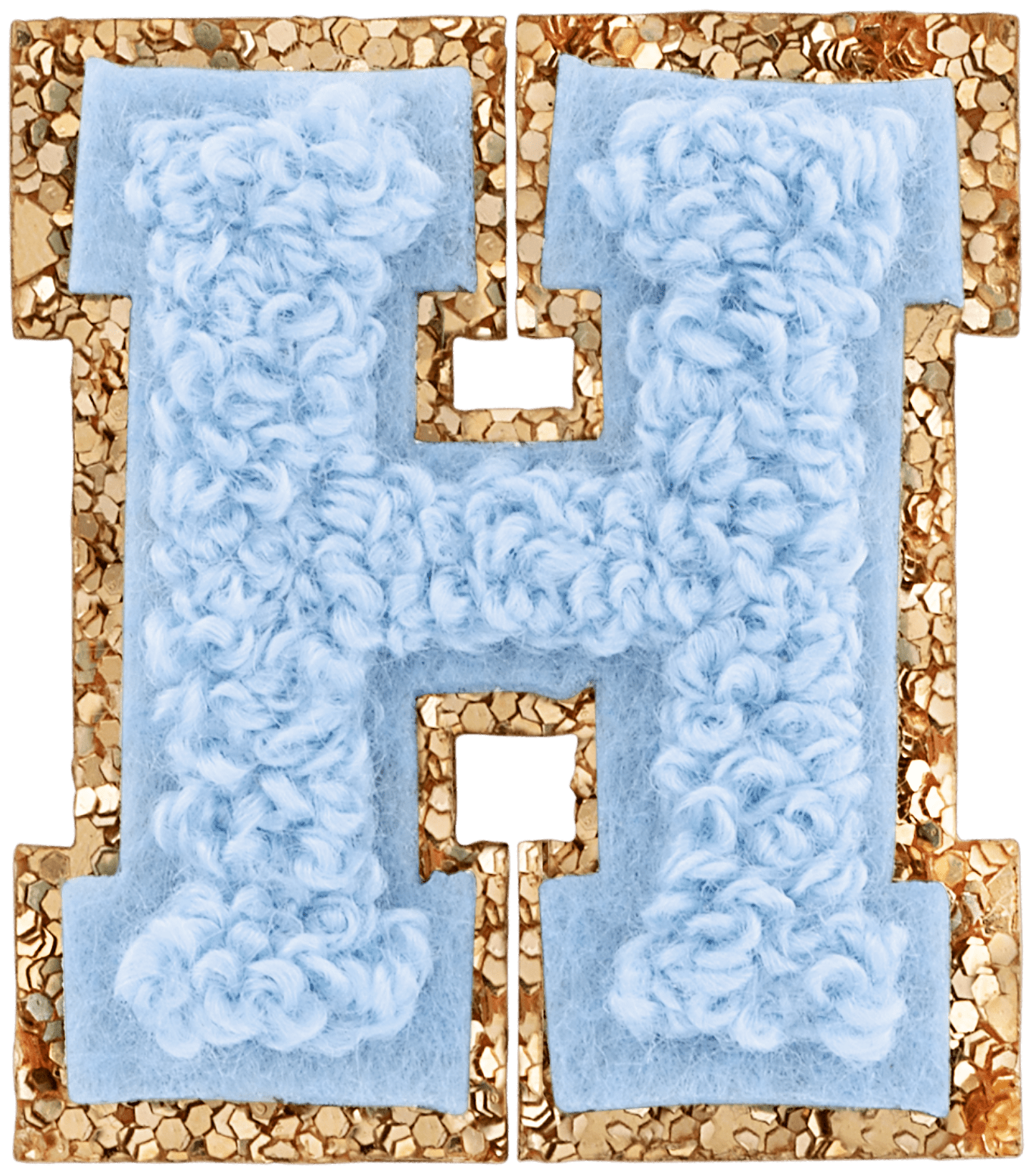 Periwinkle Mini Glitter Varsity Letter Patch