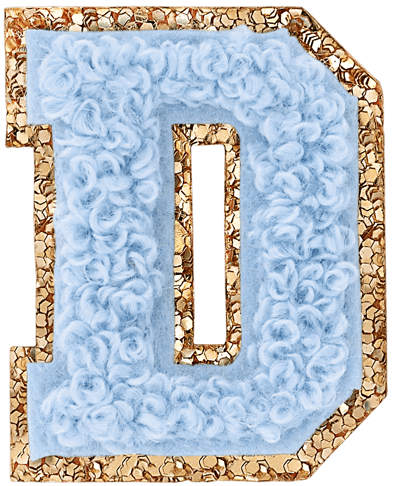 Periwinkle Mini Glitter Varsity Letter Patch
