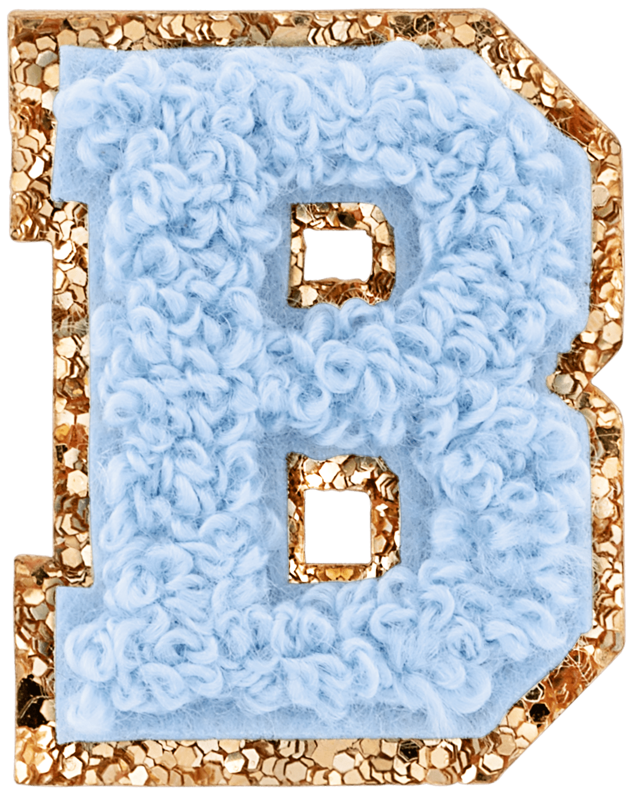 Periwinkle Mini Glitter Varsity Letter Patch