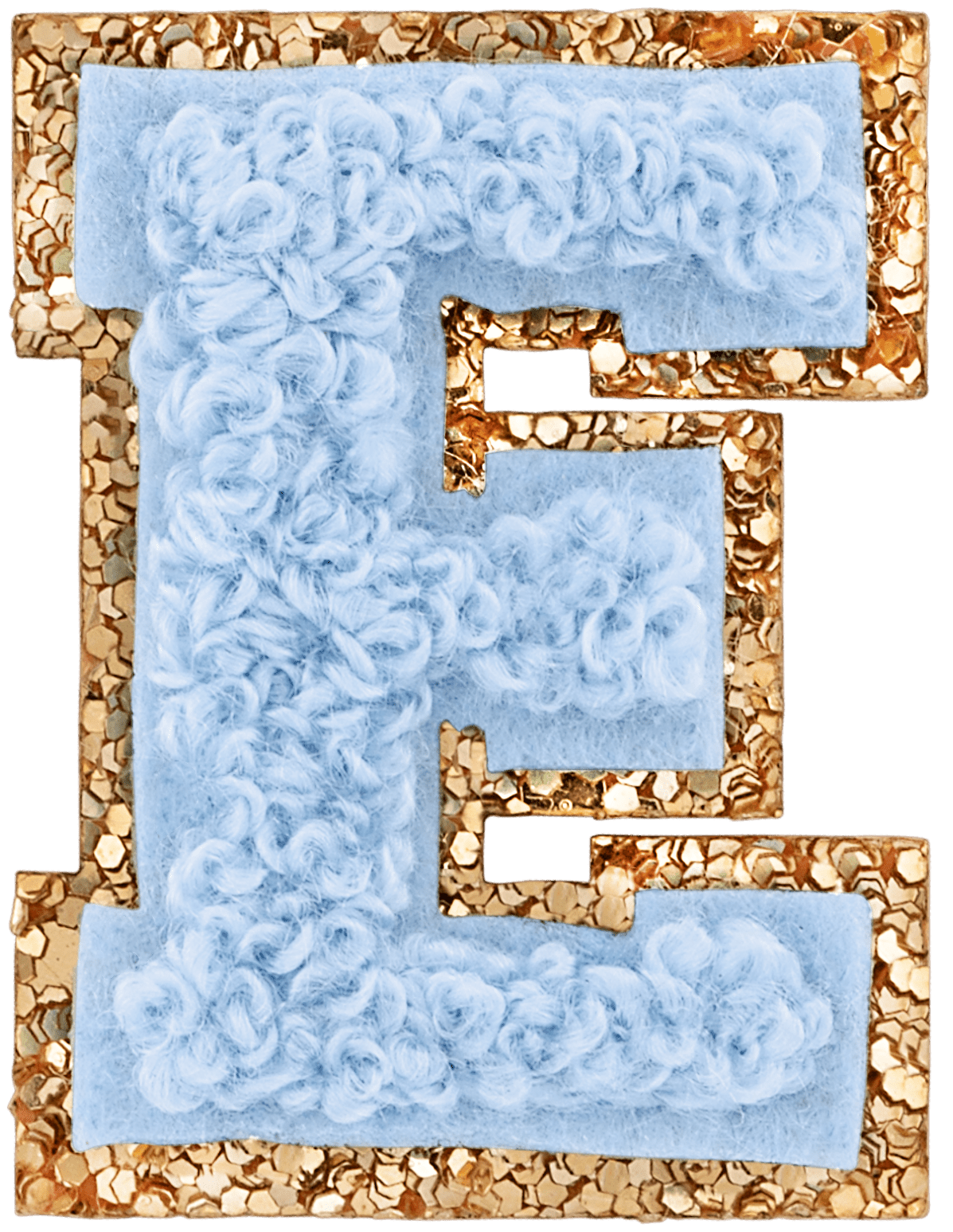 Periwinkle Mini Glitter Varsity Letter Patch