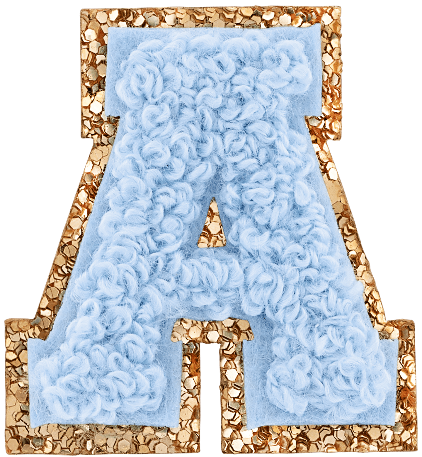 Periwinkle Mini Glitter Varsity Letter Patch
