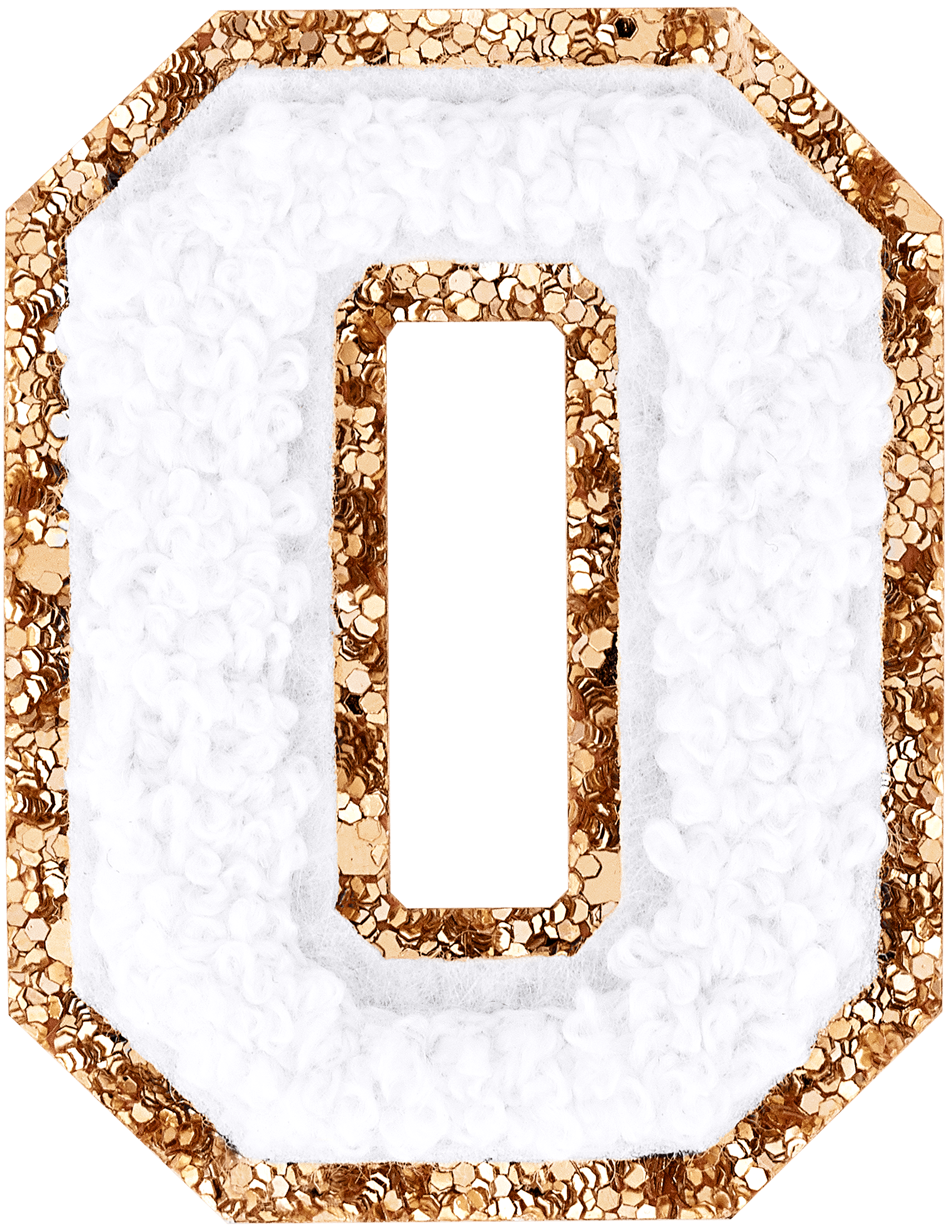 Blanc Glitter Varsity Number Patch