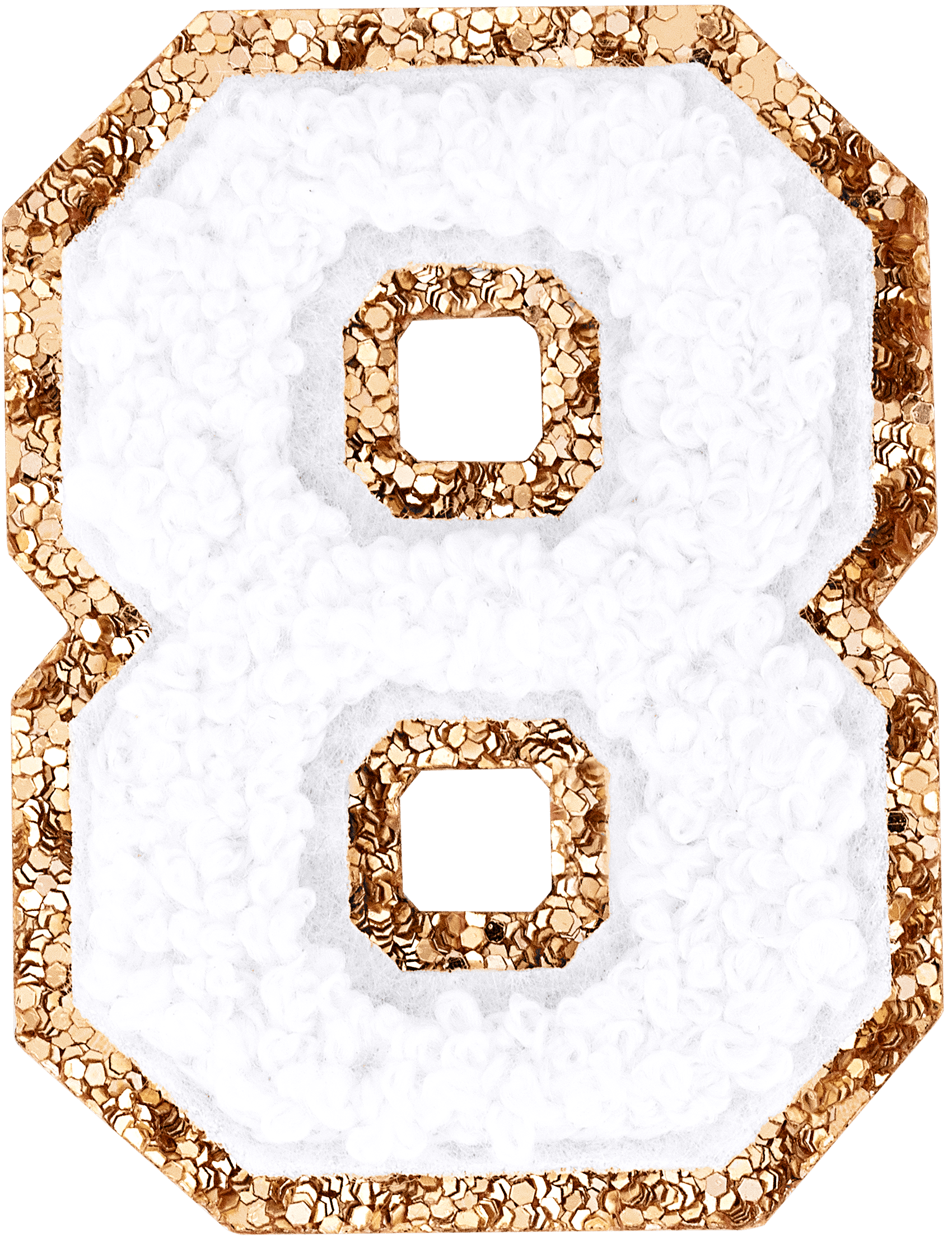 Blanc Glitter Varsity Number Patch