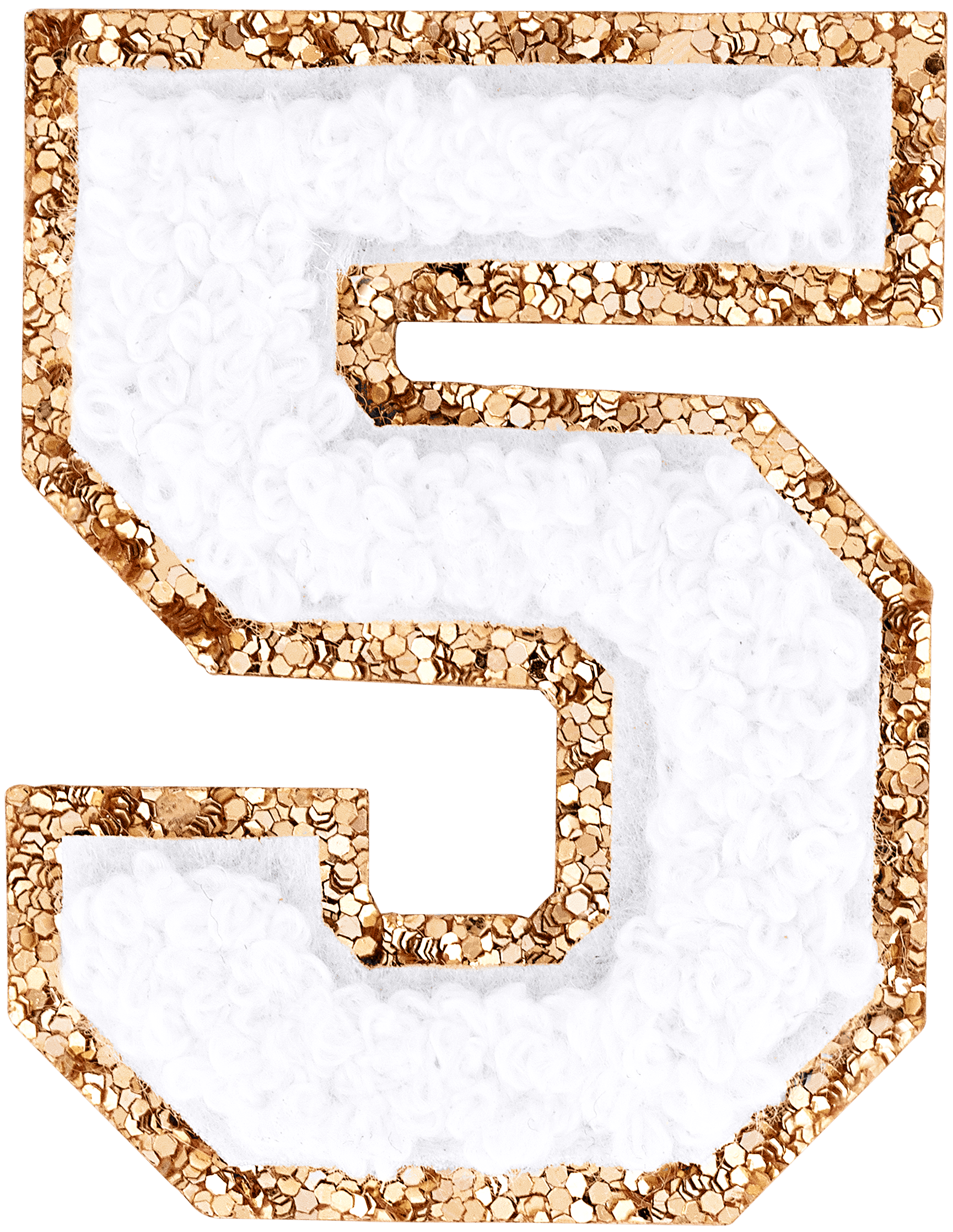 Blanc Glitter Varsity Number Patch
